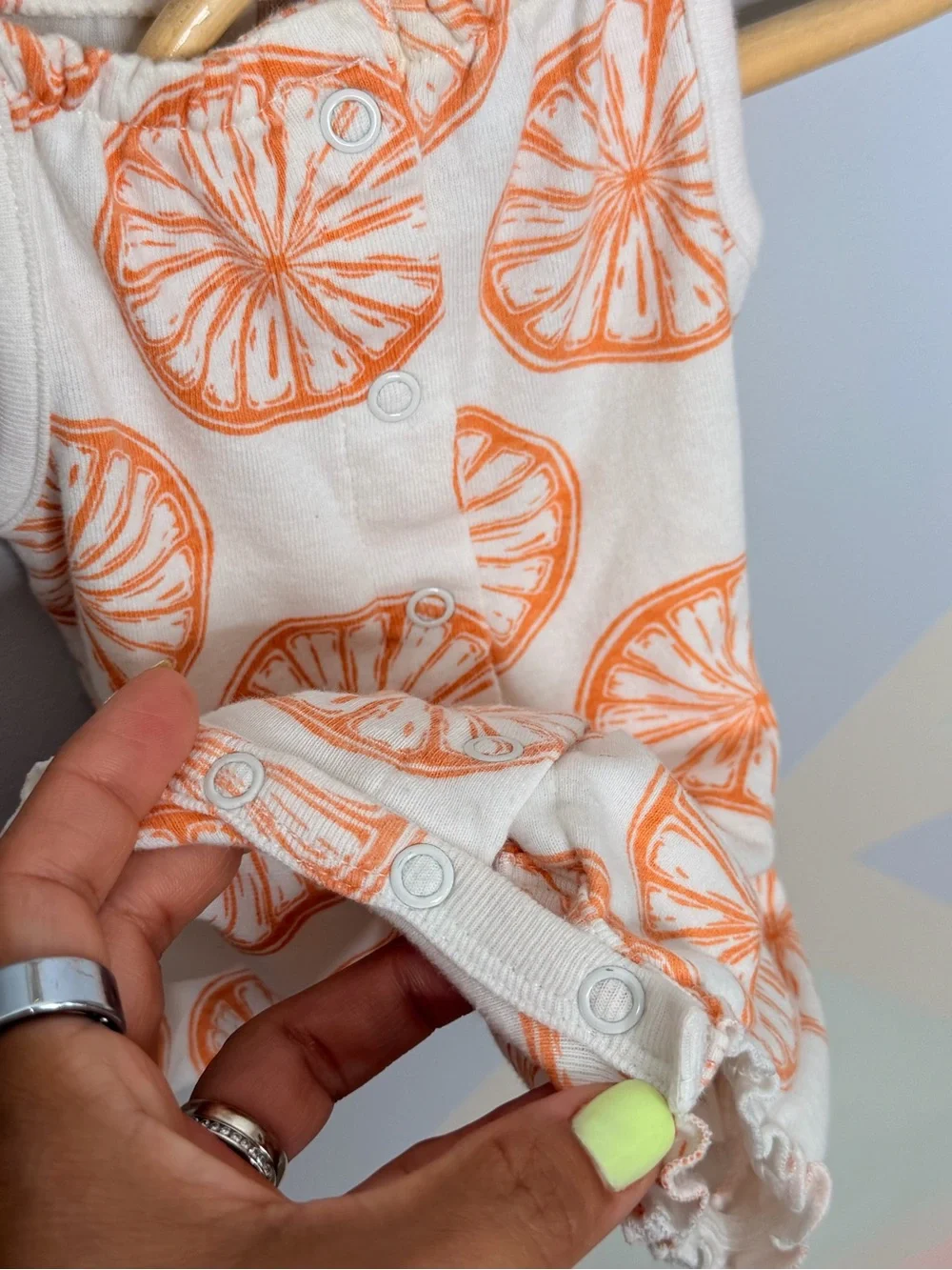 Carter's White Romper with Orange Citrus Print
